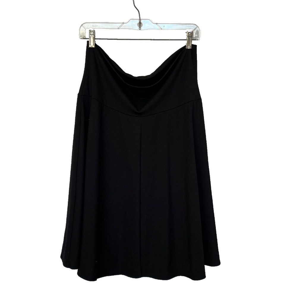 Skirt Black Knit Jersey Pull On Elastic Waist Full Stretch Size M Weekenders Joy